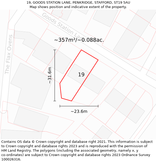 19, GOODS STATION LANE, PENKRIDGE, STAFFORD, ST19 5AU: Plot and title map