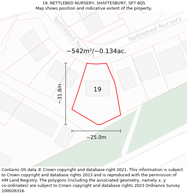 19, NETTLEBED NURSERY, SHAFTESBURY, SP7 8QS: Plot and title map