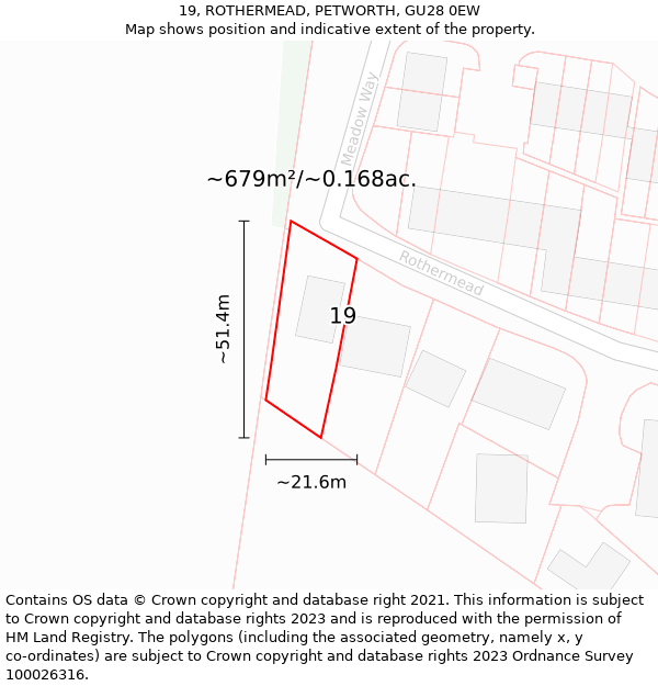 19, ROTHERMEAD, PETWORTH, GU28 0EW: Plot and title map