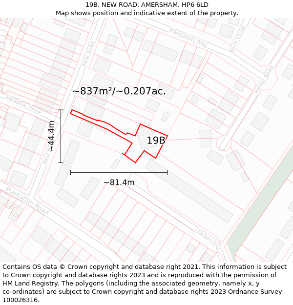 19B, NEW ROAD, AMERSHAM, HP6 6LD: Plot and title map