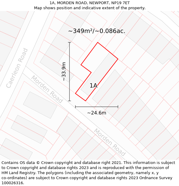 1A, MORDEN ROAD, NEWPORT, NP19 7ET: Plot and title map