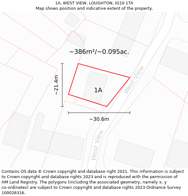 1A, WEST VIEW, LOUGHTON, IG10 1TA: Plot and title map