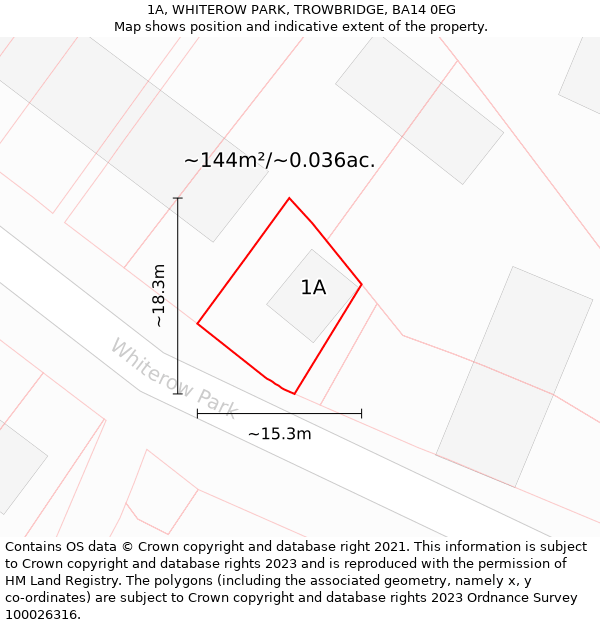 1A, WHITEROW PARK, TROWBRIDGE, BA14 0EG: Plot and title map