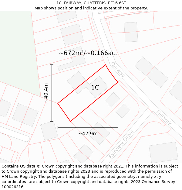 1C, FAIRWAY, CHATTERIS, PE16 6ST: Plot and title map