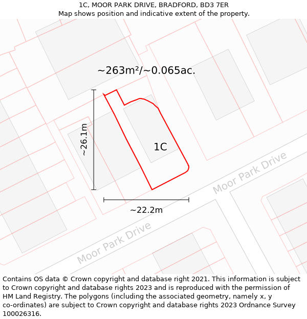 1C, MOOR PARK DRIVE, BRADFORD, BD3 7ER: Plot and title map