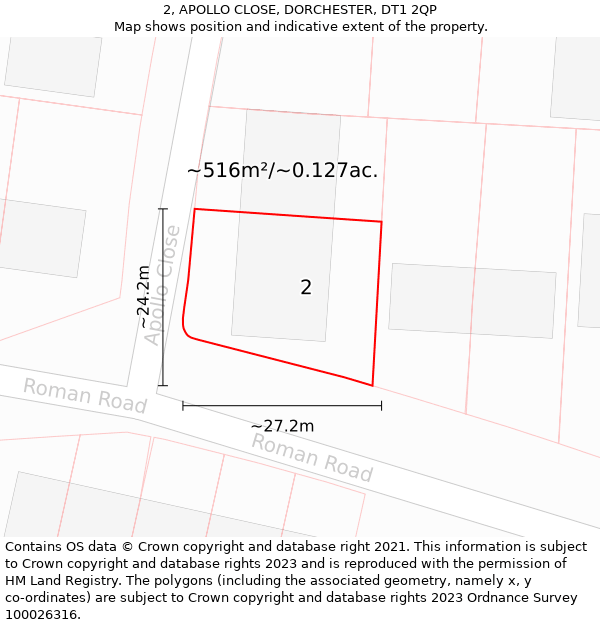 2, APOLLO CLOSE, DORCHESTER, DT1 2QP: Plot and title map