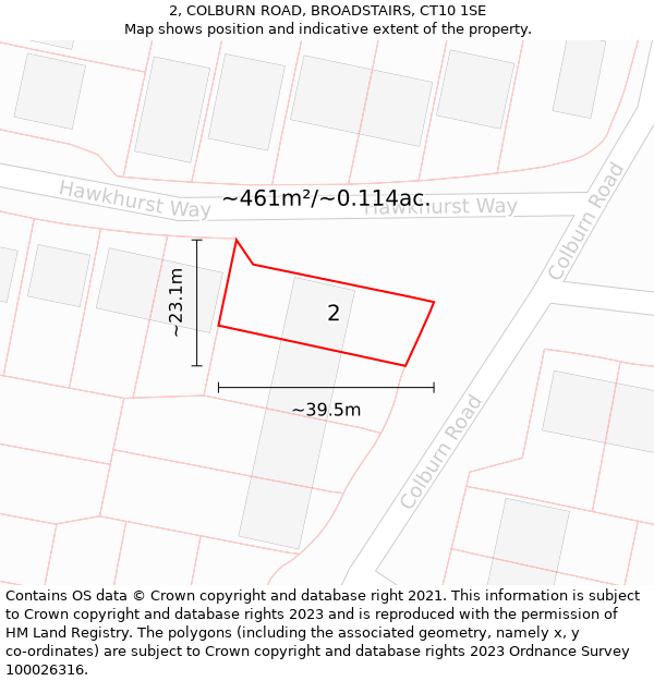 2, COLBURN ROAD, BROADSTAIRS, CT10 1SE: Plot and title map