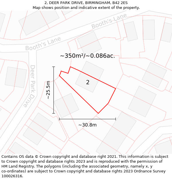 2, DEER PARK DRIVE, BIRMINGHAM, B42 2ES: Plot and title map