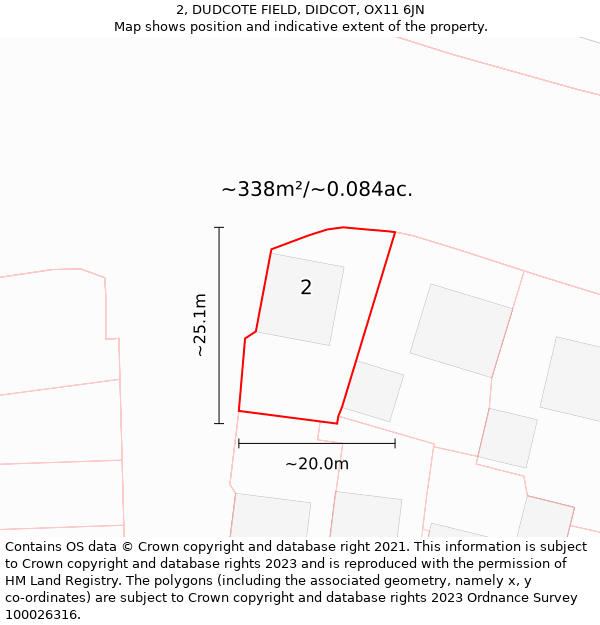 2, DUDCOTE FIELD, DIDCOT, OX11 6JN: Plot and title map