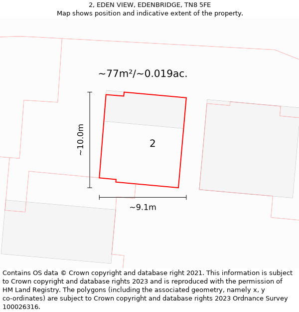 2, EDEN VIEW, EDENBRIDGE, TN8 5FE: Plot and title map