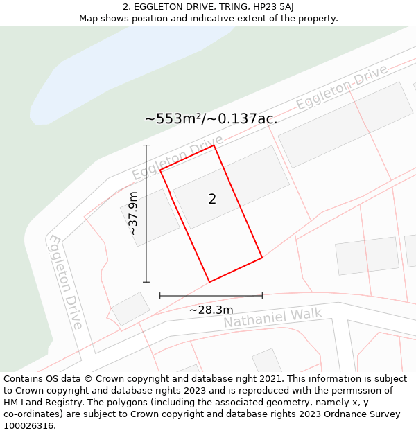 2, EGGLETON DRIVE, TRING, HP23 5AJ: Plot and title map