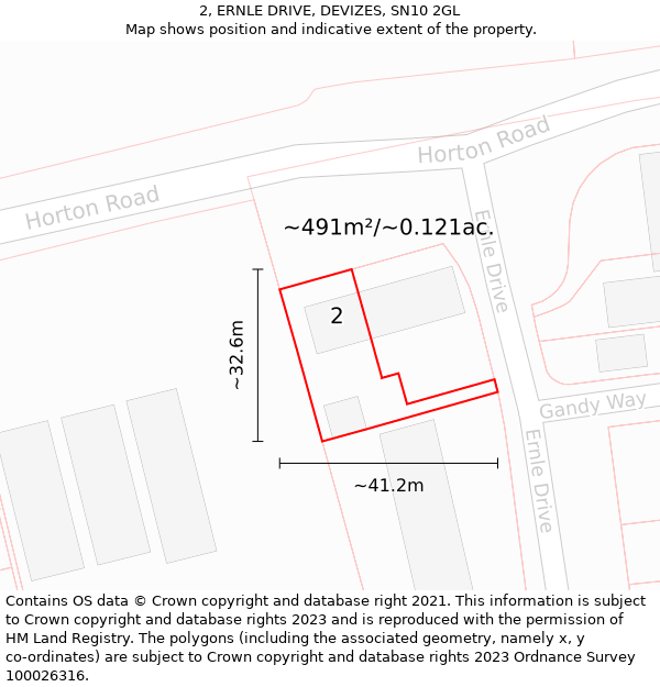 2, ERNLE DRIVE, DEVIZES, SN10 2GL: Plot and title map