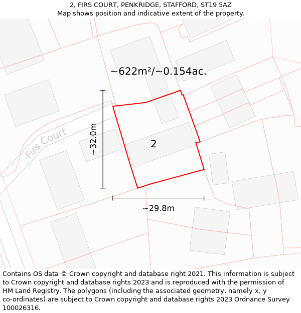 2, FIRS COURT, PENKRIDGE, STAFFORD, ST19 5AZ: Plot and title map