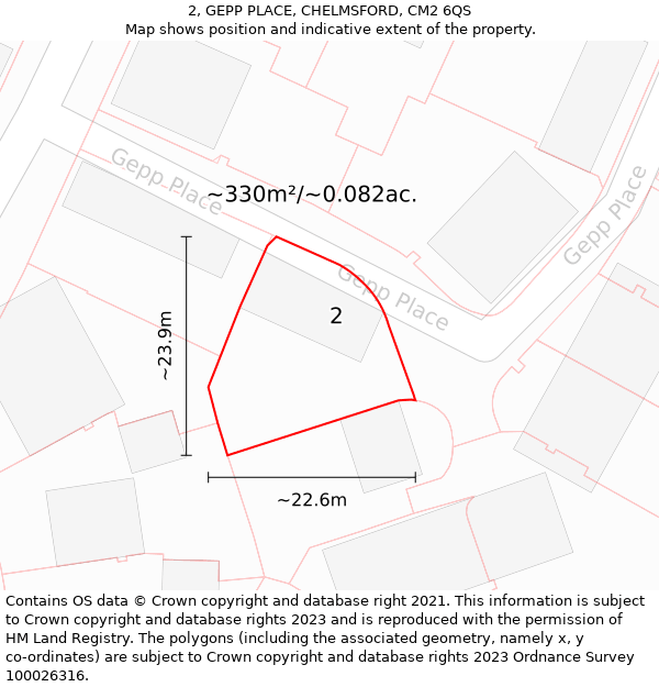 2, GEPP PLACE, CHELMSFORD, CM2 6QS: Plot and title map