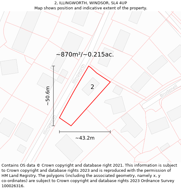 2, ILLINGWORTH, WINDSOR, SL4 4UP: Plot and title map