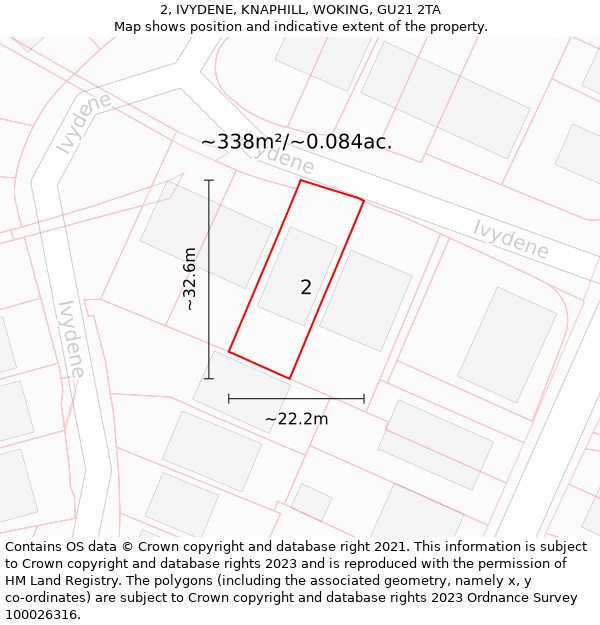 2, IVYDENE, KNAPHILL, WOKING, GU21 2TA: Plot and title map