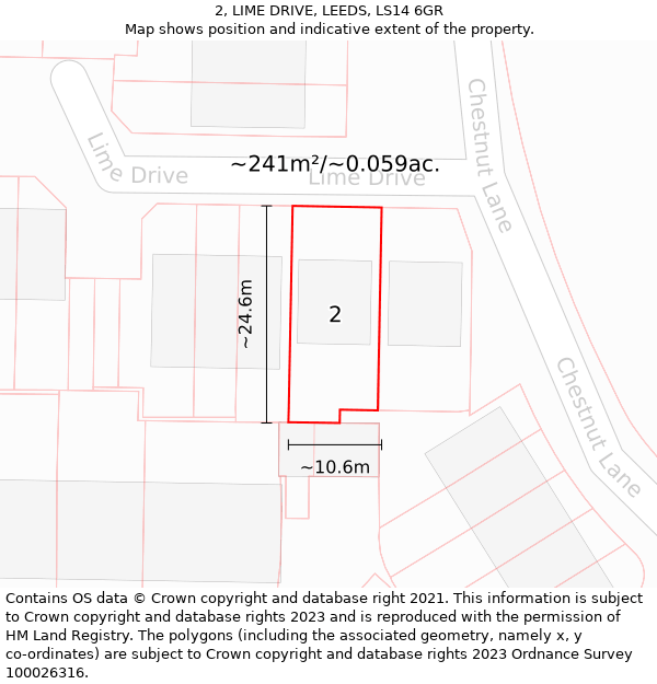 2, LIME DRIVE, LEEDS, LS14 6GR: Plot and title map