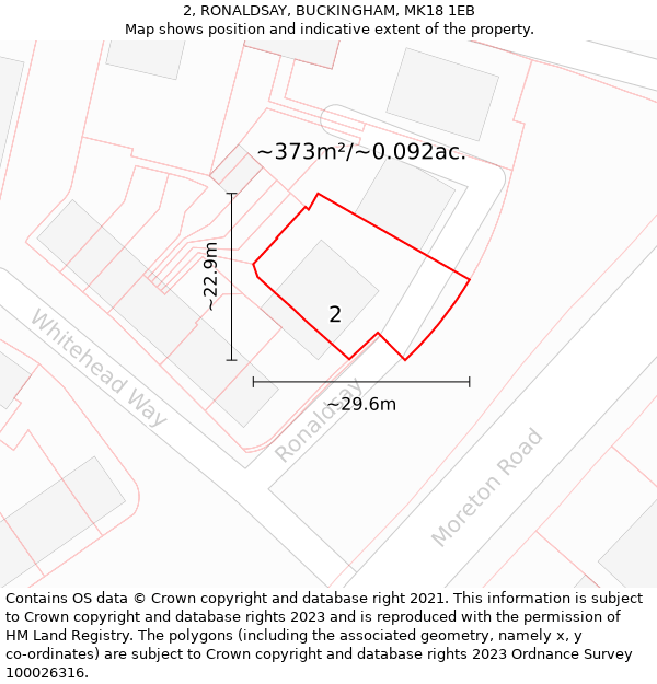 2, RONALDSAY, BUCKINGHAM, MK18 1EB: Plot and title map