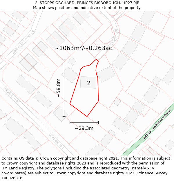 2, STOPPS ORCHARD, PRINCES RISBOROUGH, HP27 9JB: Plot and title map