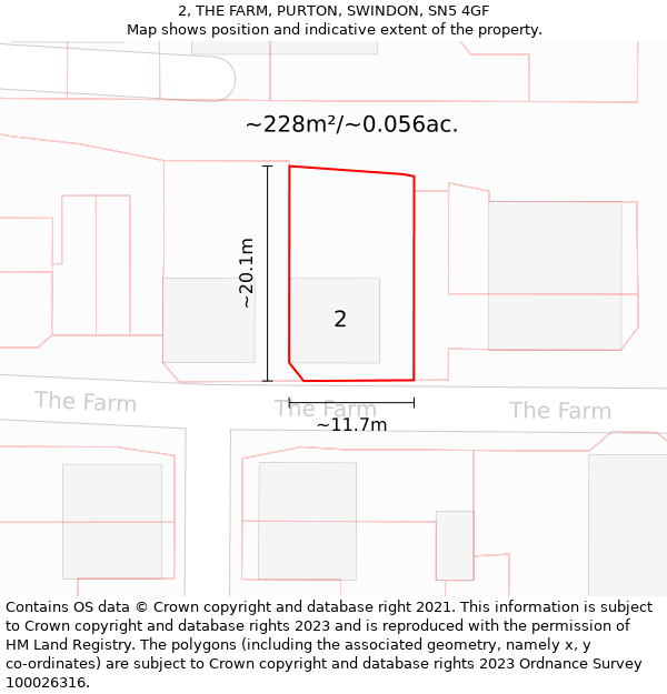 2, THE FARM, PURTON, SWINDON, SN5 4GF: Plot and title map