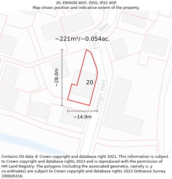 20, ENSIGN WAY, DISS, IP22 4GP: Plot and title map