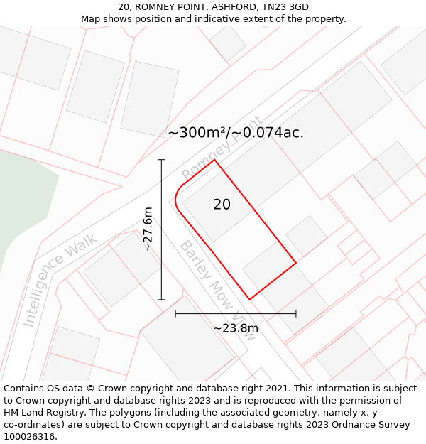 20, ROMNEY POINT, ASHFORD, TN23 3GD: Plot and title map