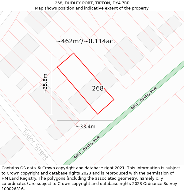 268, DUDLEY PORT, TIPTON, DY4 7RP: Plot and title map