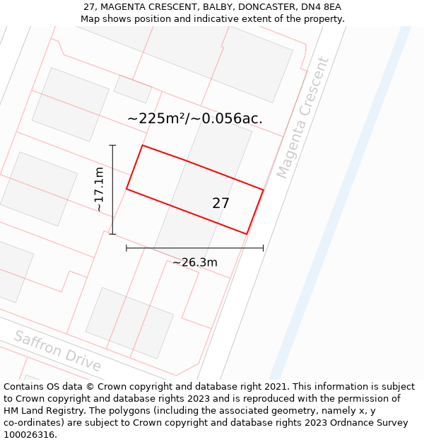 27, MAGENTA CRESCENT, BALBY, DONCASTER, DN4 8EA: Plot and title map