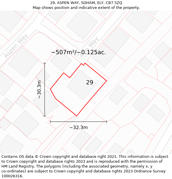 29, ASPEN WAY, SOHAM, ELY, CB7 5ZQ: Plot and title map