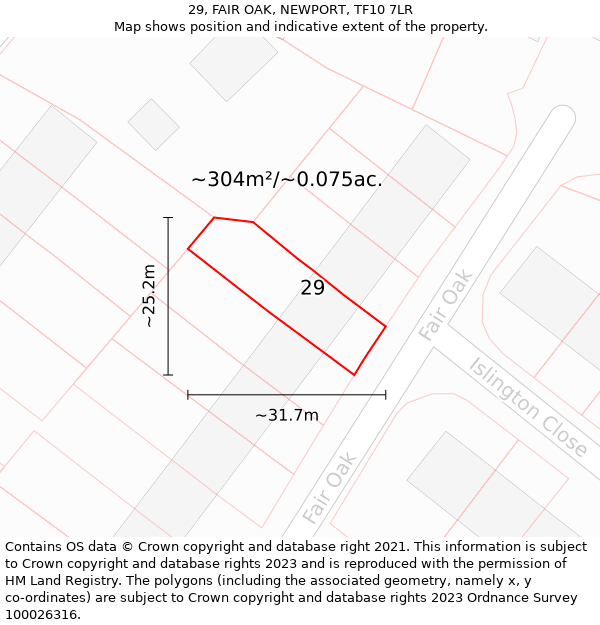 29, FAIR OAK, NEWPORT, TF10 7LR: Plot and title map