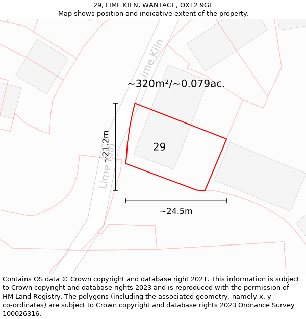29, LIME KILN, WANTAGE, OX12 9GE: Plot and title map