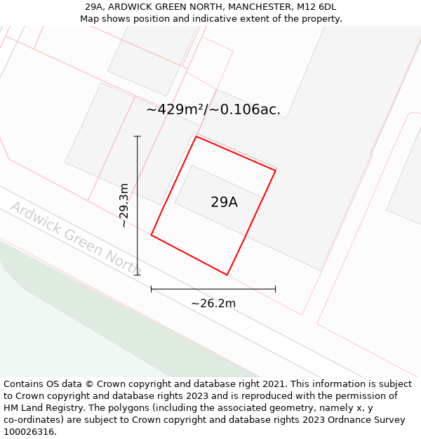 29A, ARDWICK GREEN NORTH, MANCHESTER, M12 6DL: Plot and title map