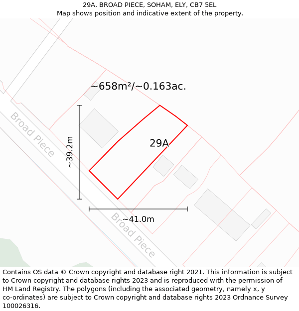 29A, BROAD PIECE, SOHAM, ELY, CB7 5EL: Plot and title map