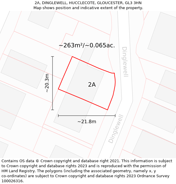 2A, DINGLEWELL, HUCCLECOTE, GLOUCESTER, GL3 3HN: Plot and title map