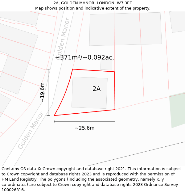 2A, GOLDEN MANOR, LONDON, W7 3EE: Plot and title map