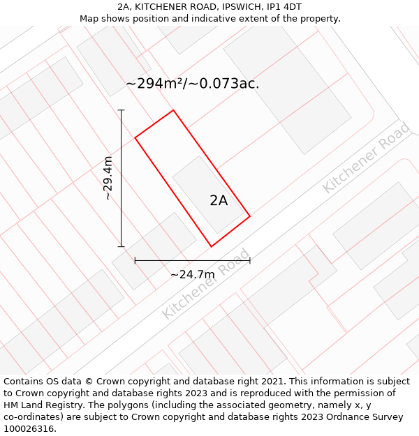 2A, KITCHENER ROAD, IPSWICH, IP1 4DT: Plot and title map