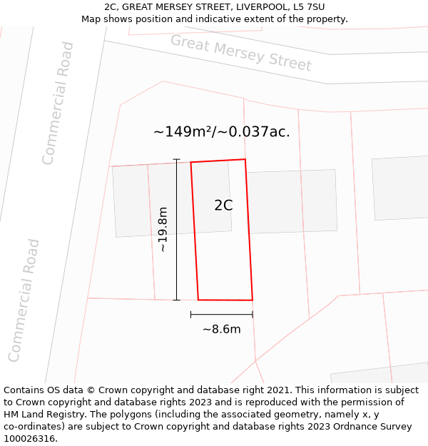 2C, GREAT MERSEY STREET, LIVERPOOL, L5 7SU: Plot and title map