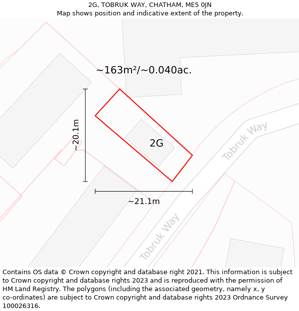 2G, TOBRUK WAY, CHATHAM, ME5 0JN: Plot and title map