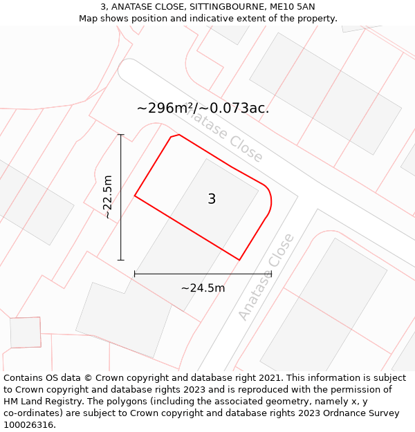 3, ANATASE CLOSE, SITTINGBOURNE, ME10 5AN: Plot and title map