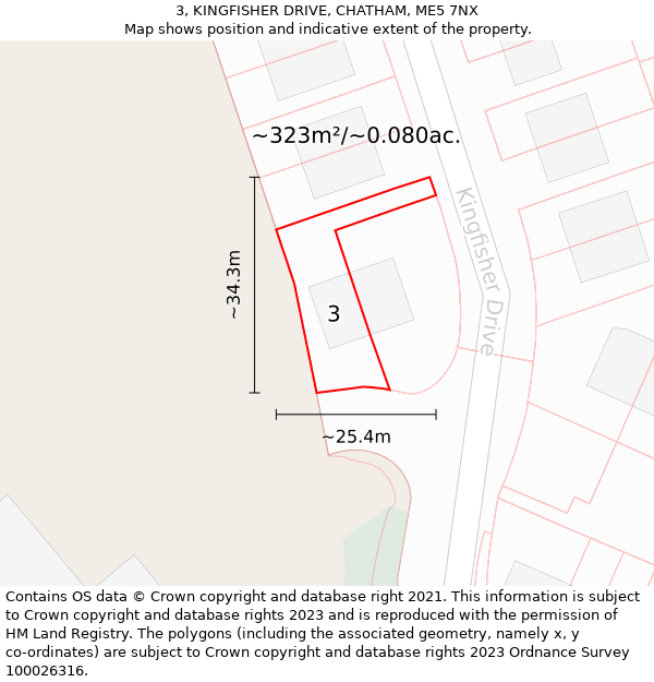 3, KINGFISHER DRIVE, CHATHAM, ME5 7NX: Plot and title map