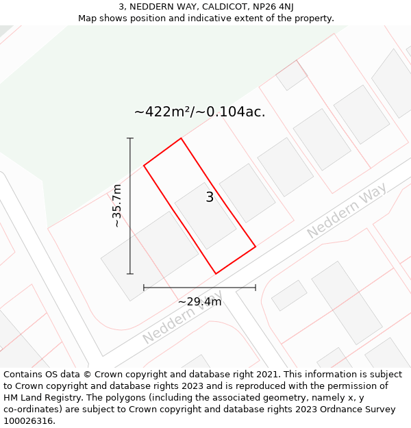 3, NEDDERN WAY, CALDICOT, NP26 4NJ: Plot and title map