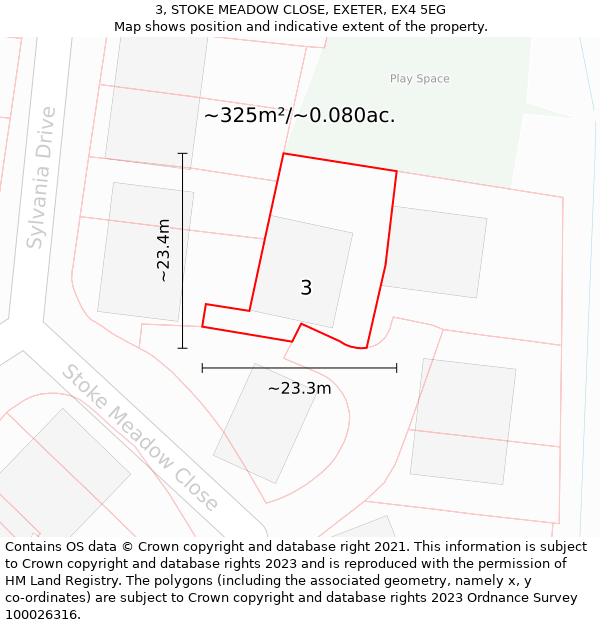 3, STOKE MEADOW CLOSE, EXETER, EX4 5EG: Plot and title map