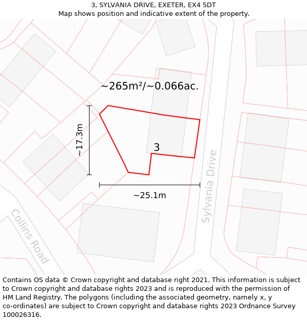 3, SYLVANIA DRIVE, EXETER, EX4 5DT: Plot and title map