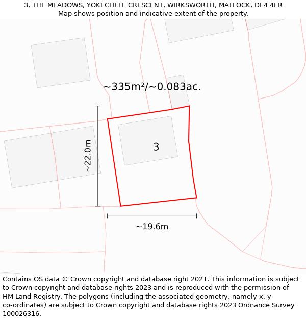 3, THE MEADOWS, YOKECLIFFE CRESCENT, WIRKSWORTH, MATLOCK, DE4 4ER: Plot and title map