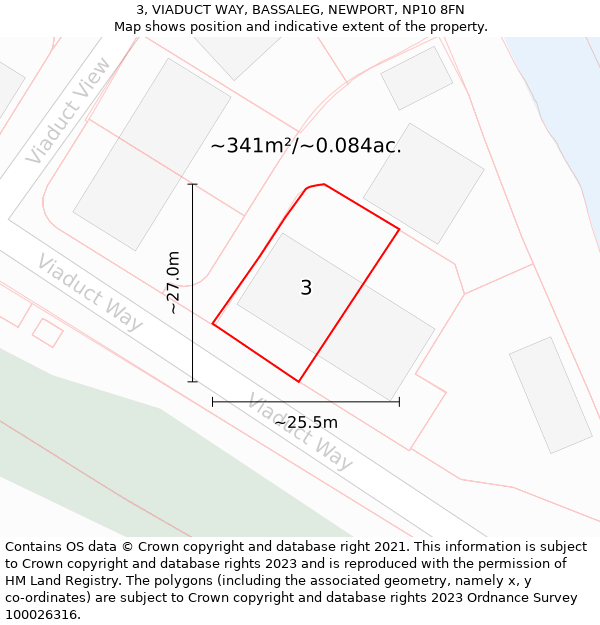 3, VIADUCT WAY, BASSALEG, NEWPORT, NP10 8FN: Plot and title map