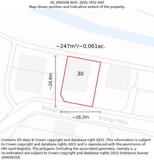 30, ENSIGN WAY, DISS, IP22 4GP: Plot and title map