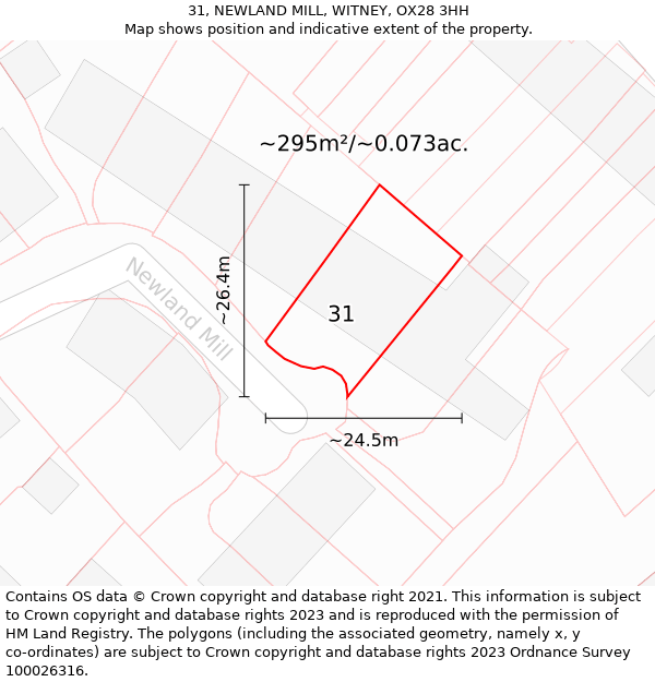 31, NEWLAND MILL, WITNEY, OX28 3HH: Plot and title map