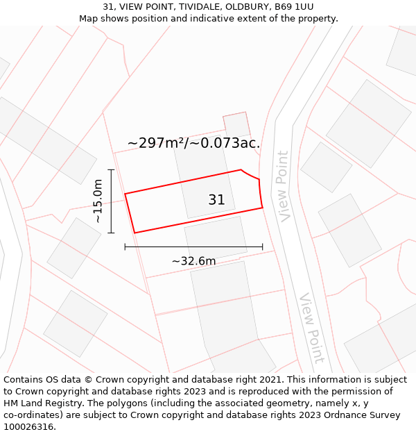 31, VIEW POINT, TIVIDALE, OLDBURY, B69 1UU: Plot and title map