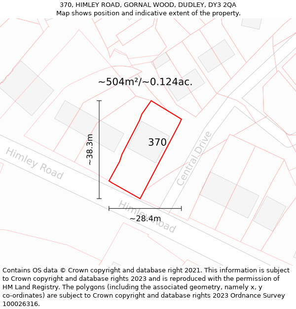 370, HIMLEY ROAD, GORNAL WOOD, DUDLEY, DY3 2QA: Plot and title map