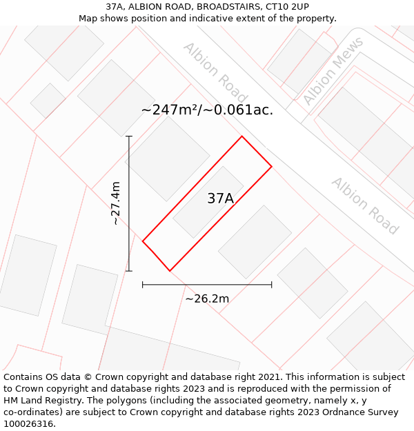 37A, ALBION ROAD, BROADSTAIRS, CT10 2UP: Plot and title map